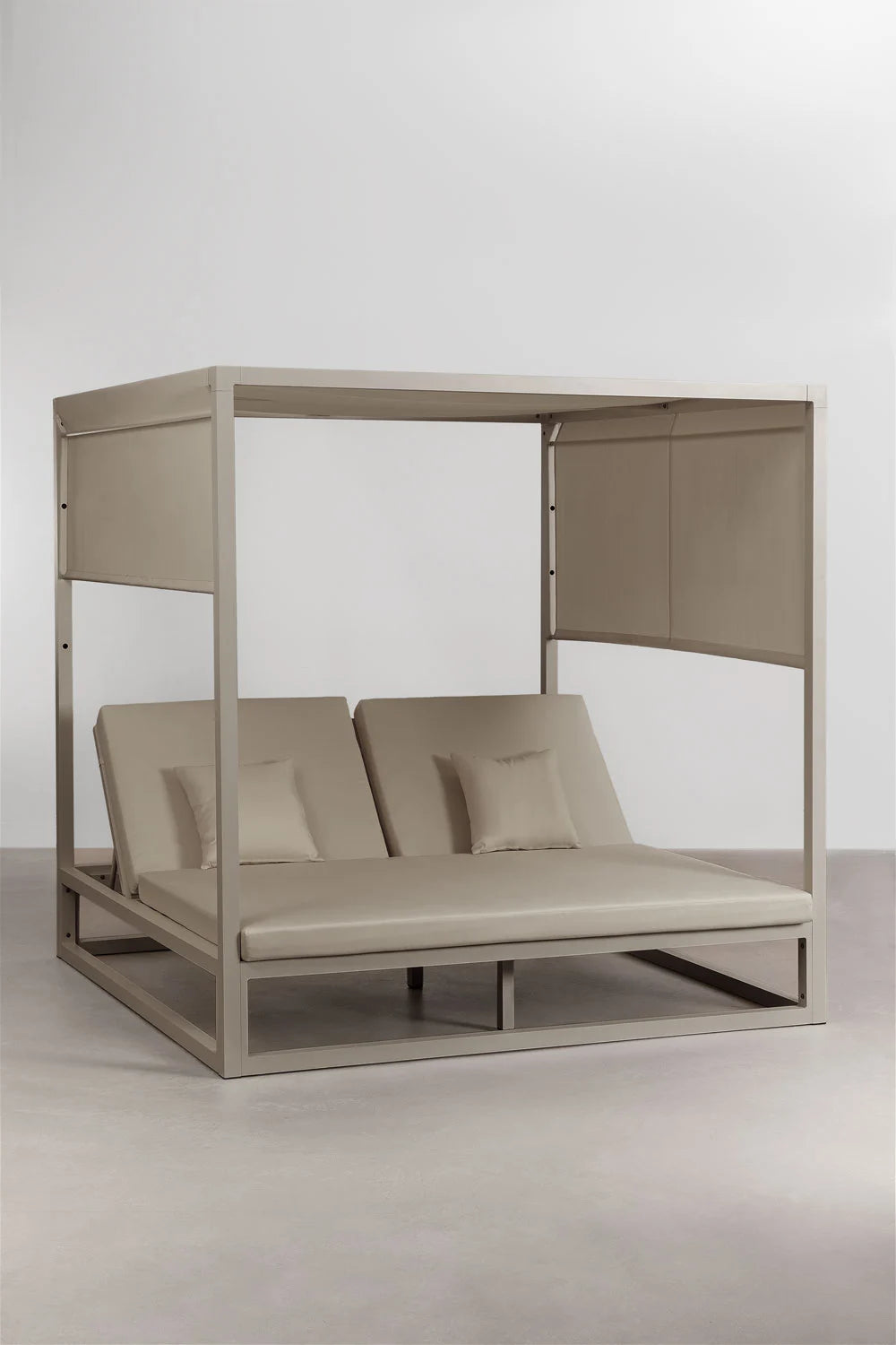 Cama balinesa reclinable en aluminio y tela Nasau