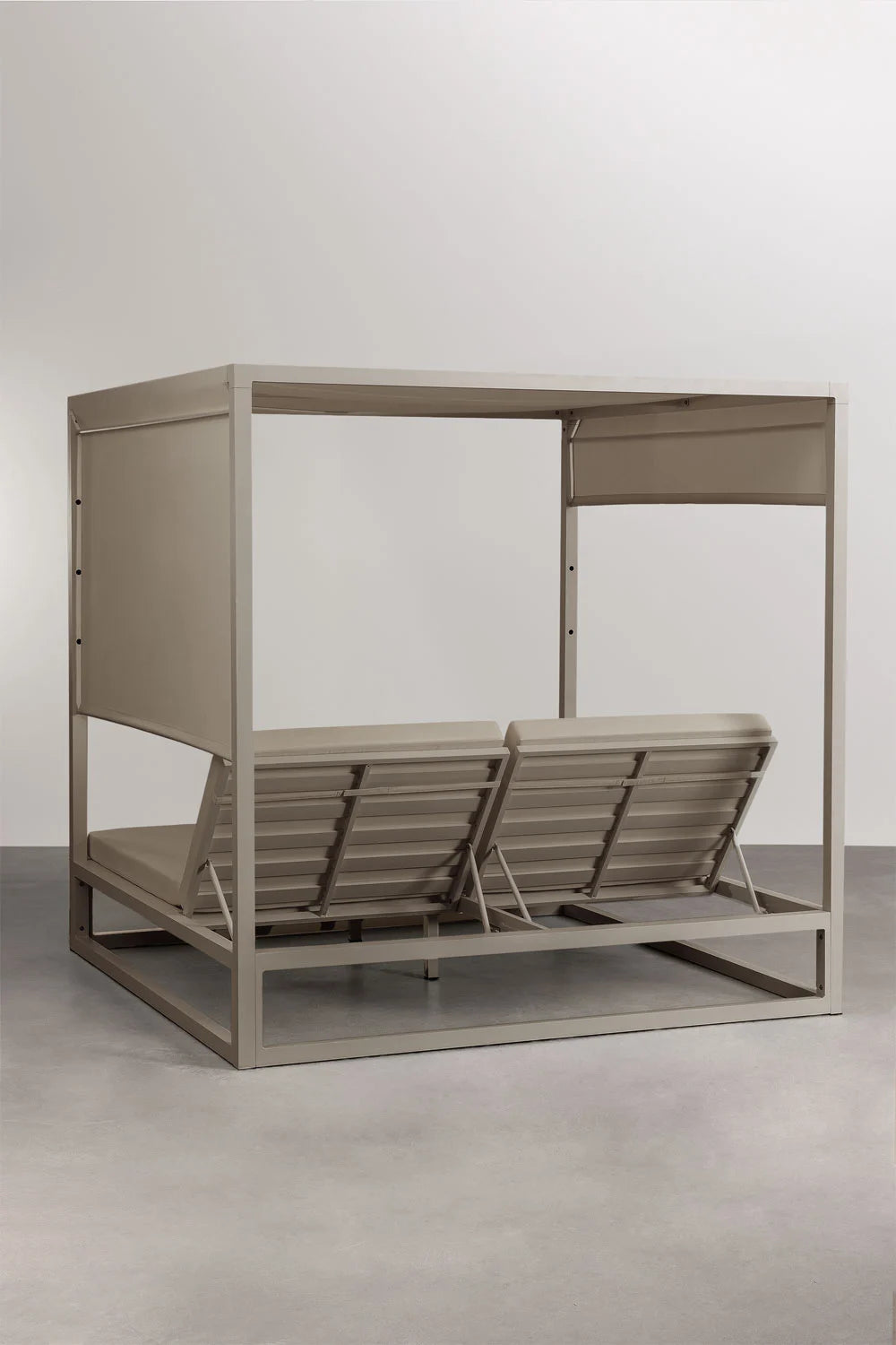 Cama balinesa reclinable en aluminio y tela Nasau