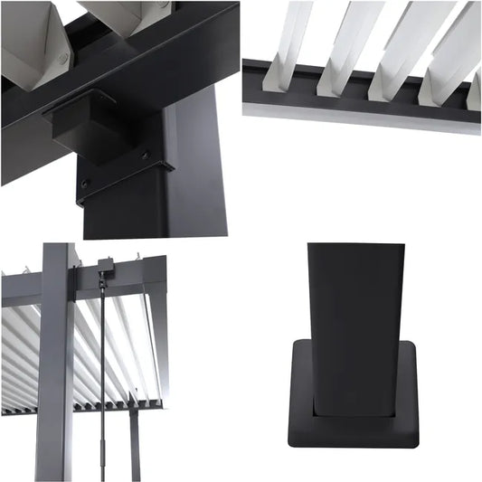 Pérgola bioclimática de aluminio NATERIAL Odyssea gris y lama gris claro de 320 x 358.5 x 247 cm manual