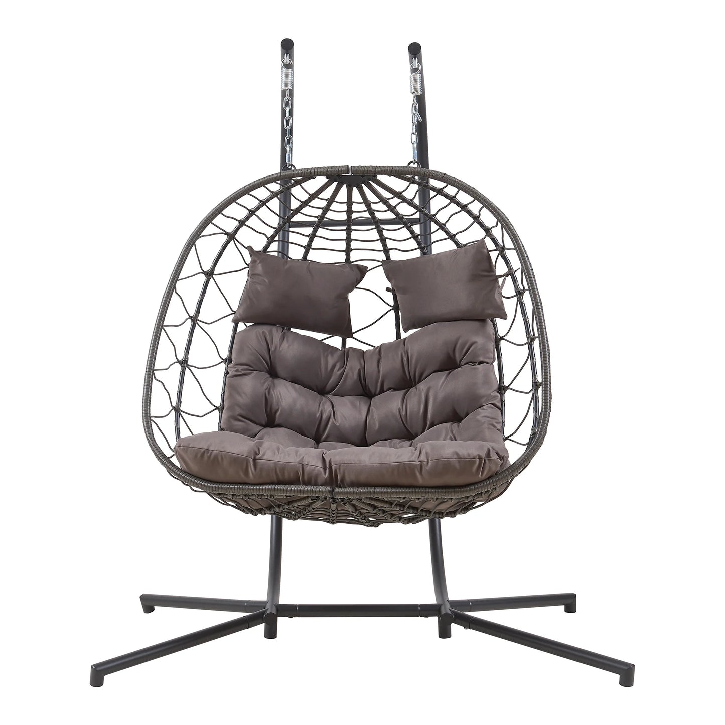 Sillón colgante doble Skense con estructura 198x156x98 cm Gris
