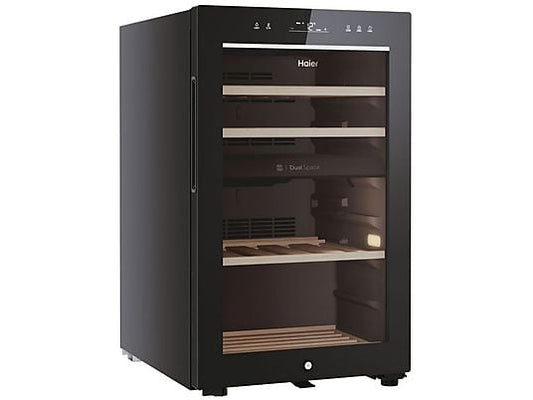 Vinoteca - Haier HWS42GDAU1, Temperatura 5º - 20º, 42 botellas, 106 l, hOn App, Negro