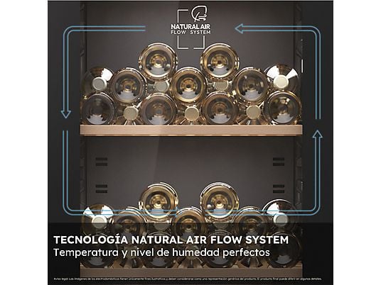 Vinoteca - Haier HWS42GDAU1, Temperatura 5º - 20º, 42 botellas, 106 l, hOn App, Negro