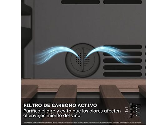 Vinoteca - Haier HWS42GDAU1, Temperatura 5º - 20º, 42 botellas, 106 l, hOn App, Negro