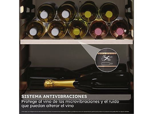 Vinoteca - Haier HWS42GDAU1, Temperatura 5º - 20º, 42 botellas, 106 l, hOn App, Negro