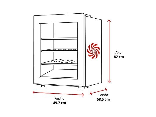 Vinoteca - Haier HWS42GDAU1, Temperatura 5º - 20º, 42 botellas, 106 l, hOn App, Negro