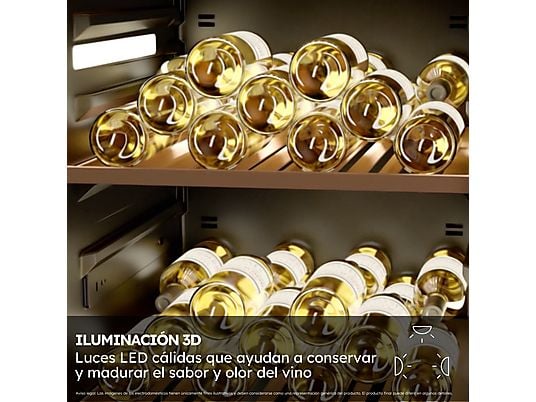 Vinoteca - Haier HWS42GDAU1, Temperatura 5º - 20º, 42 botellas, 106 l, hOn App, Negro