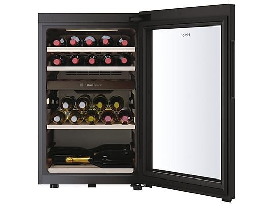 Vinoteca - Haier HWS42GDAU1, Temperatura 5º - 20º, 42 botellas, 106 l, hOn App, Negro