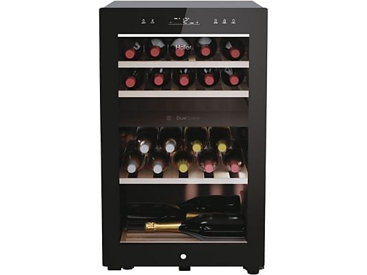 Vinoteca - Haier HWS42GDAU1, Temperatura 5º - 20º, 42 botellas, 106 l, hOn App, Negro