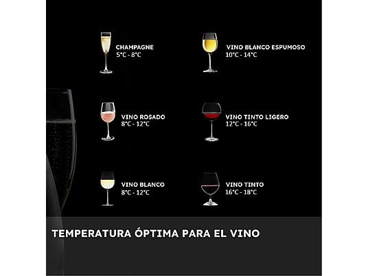 Vinoteca - Haier HWS42GDAU1, Temperatura 5º - 20º, 42 botellas, 106 l, hOn App, Negro