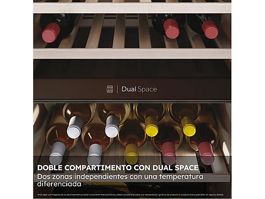 Vinoteca - Haier HWS42GDAU1, Temperatura 5º - 20º, 42 botellas, 106 l, hOn App, Negro